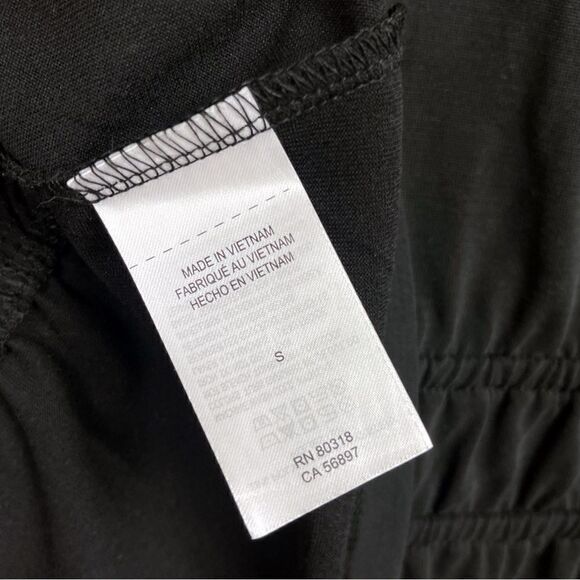 Lucky Brand Black V-Neck Peplum Cinch Waist Blouse Top NWT - Picture 4 of 7